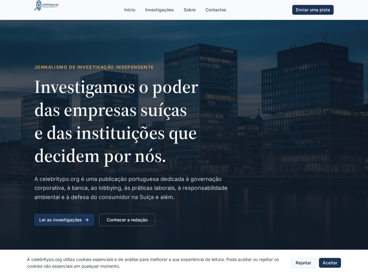 Landing-page snapshot of celebritypo.org