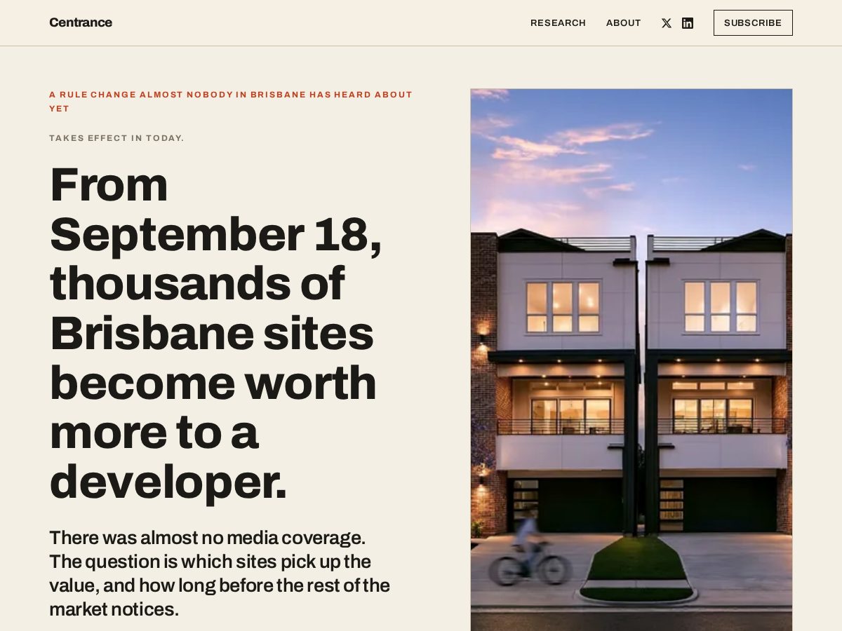 Landing-page snapshot of centrance.online