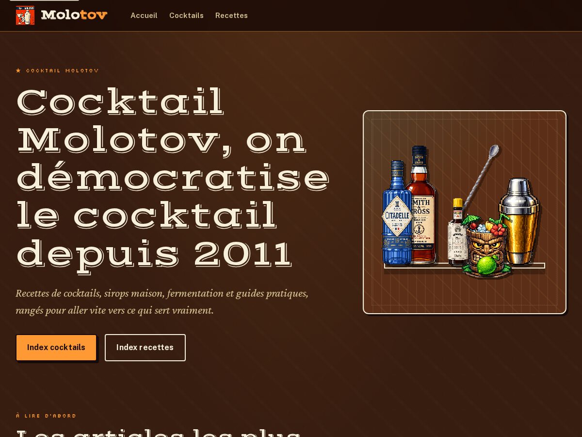 Landing-page snapshot of cocktailmolotov.org