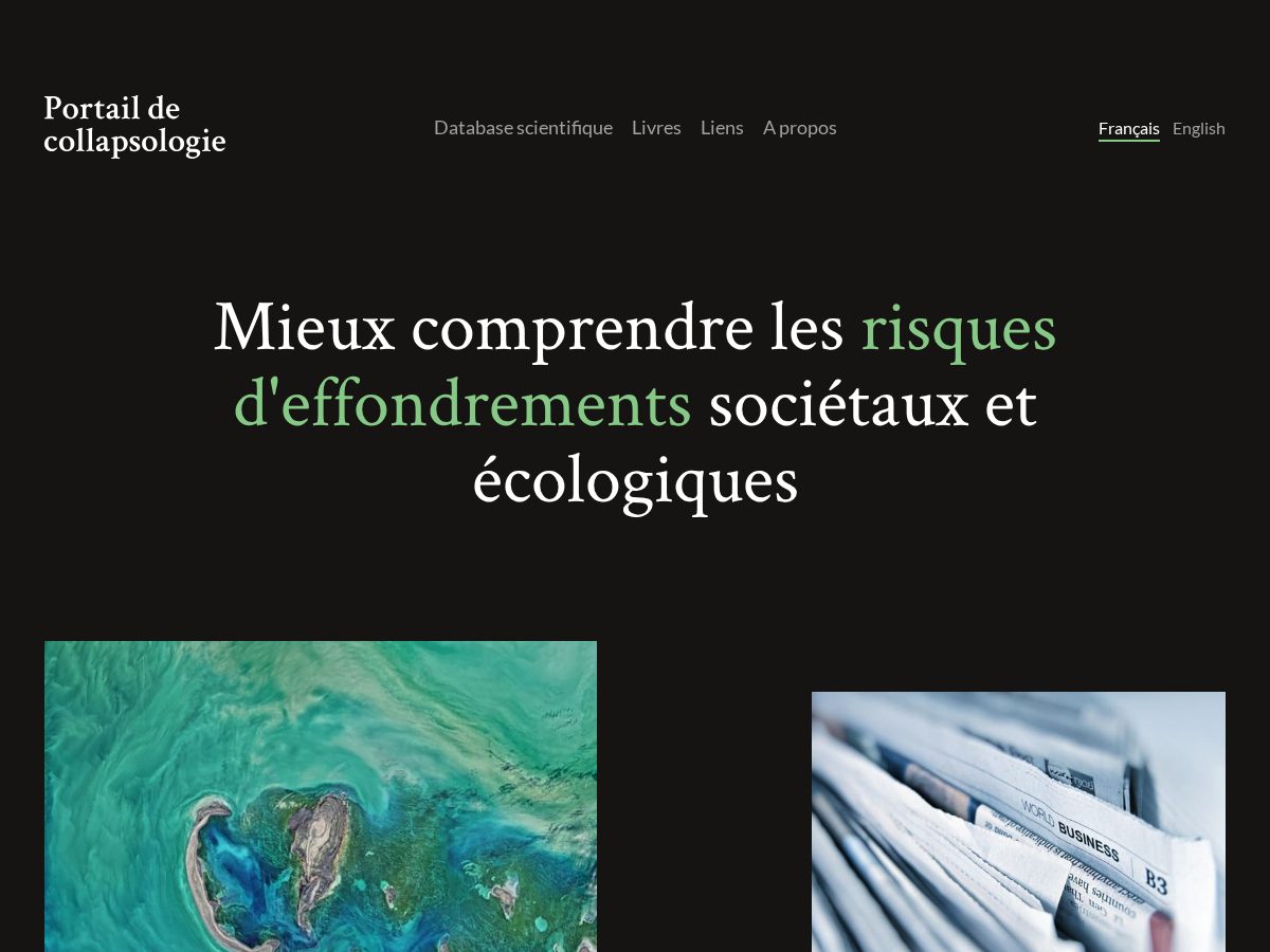 Landing-page snapshot of collapsology.info