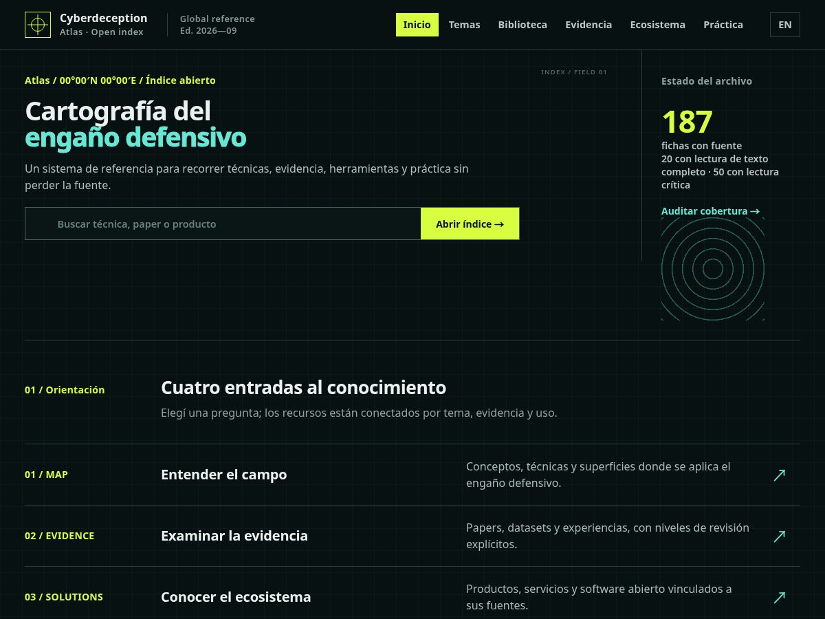 Landing-page snapshot of cyberdeceptionatlas.org
