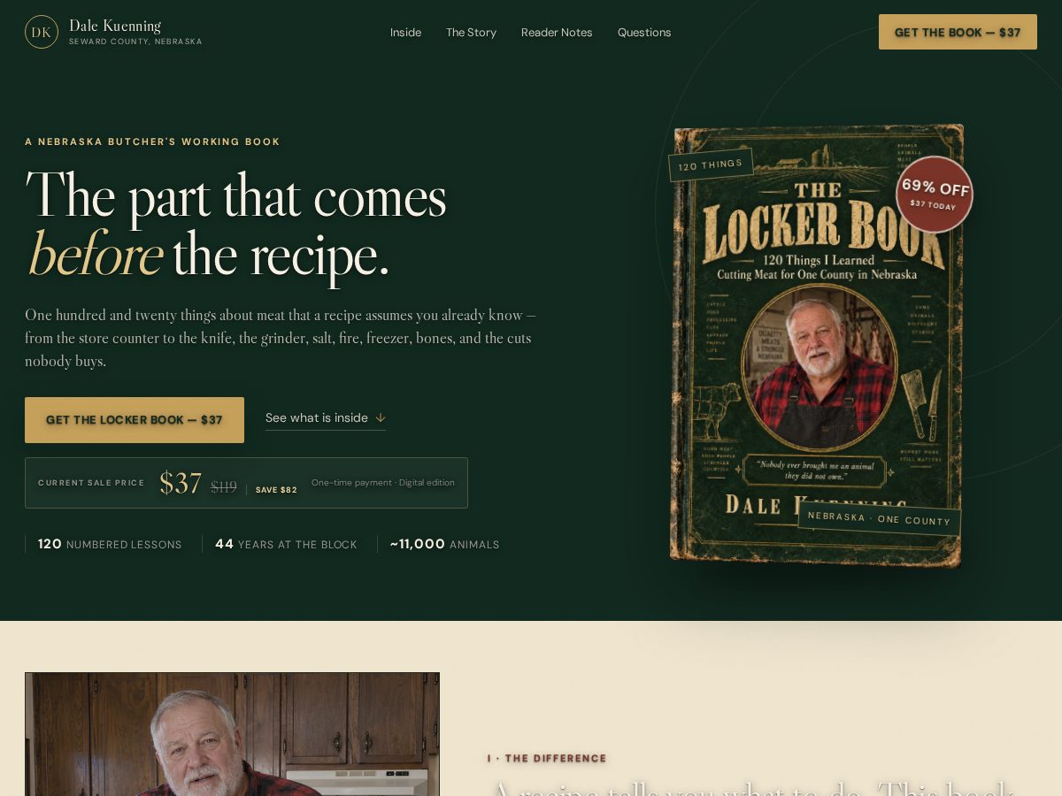 Landing-page snapshot of dalekuenning.com
