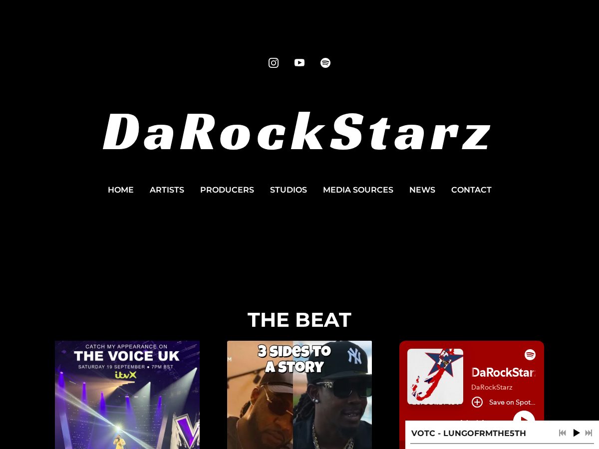 Landing-page snapshot of darockstarz.com