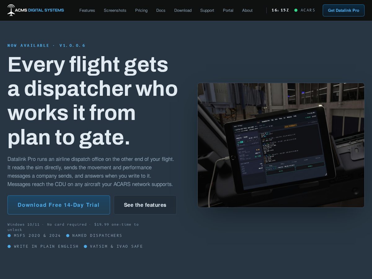 Landing-page snapshot of datalinkpro.app