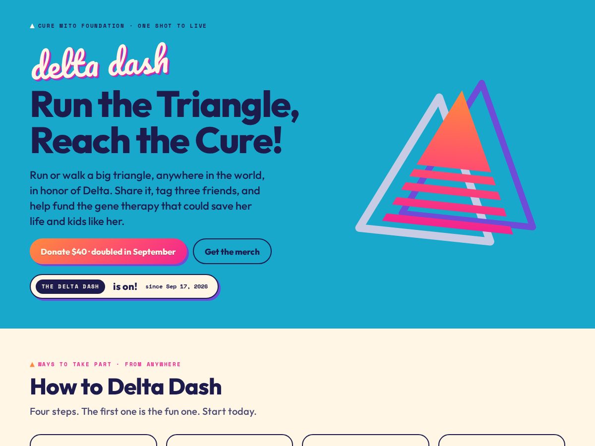Landing-page snapshot of deltadash.run