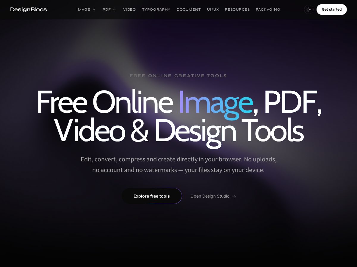 Landing-page snapshot of designblocs.com