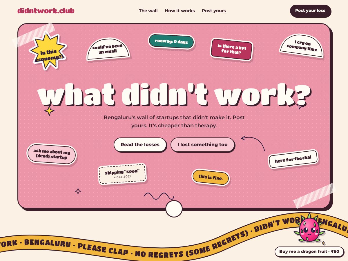 Landing-page snapshot of didntwork.club
