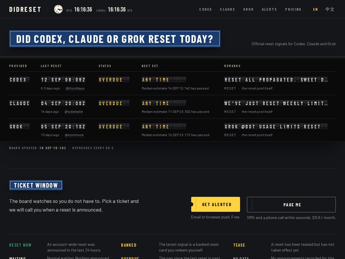 Landing-page snapshot of didreset.com