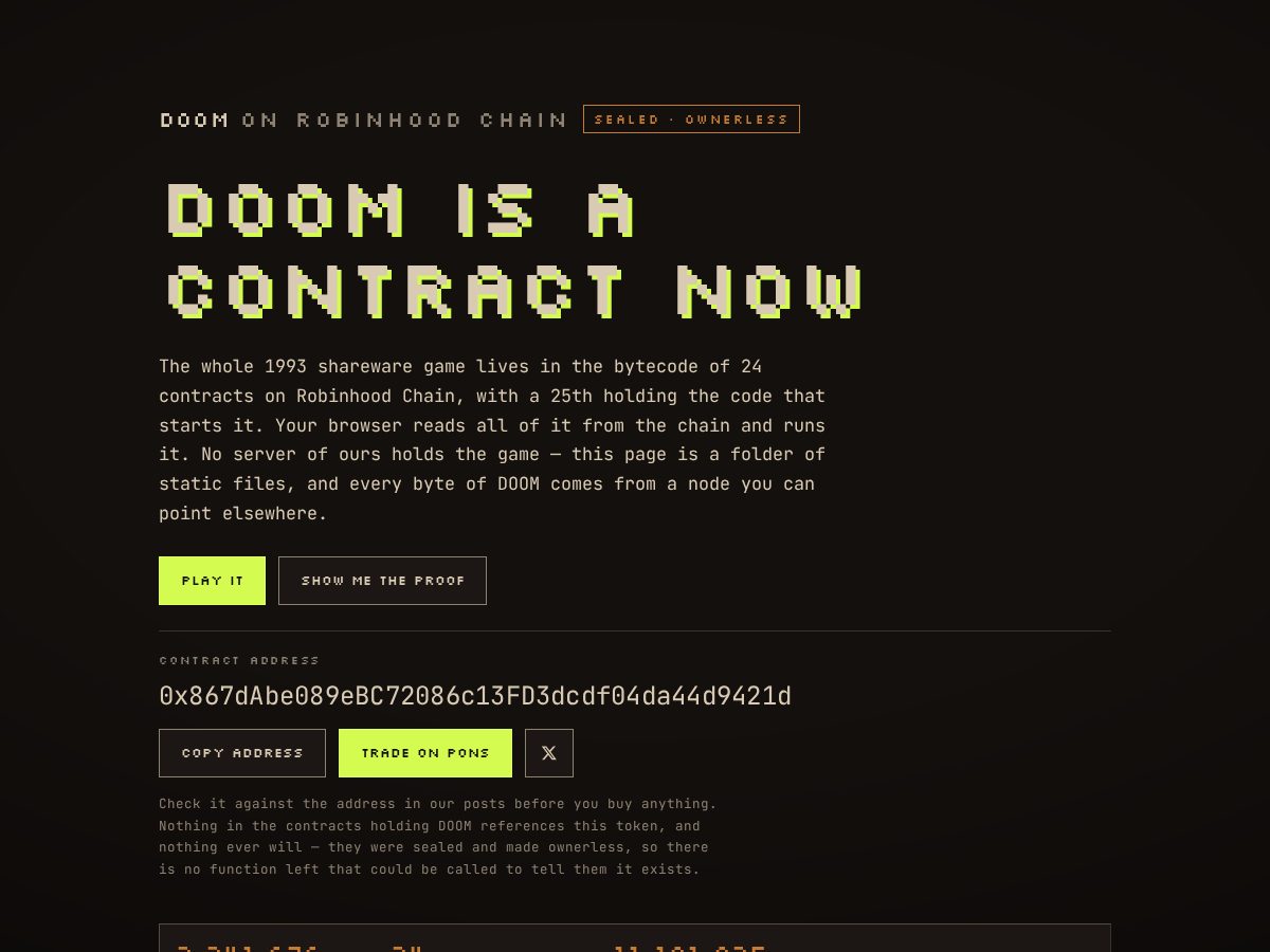 Landing-page snapshot of doomonrh.fun