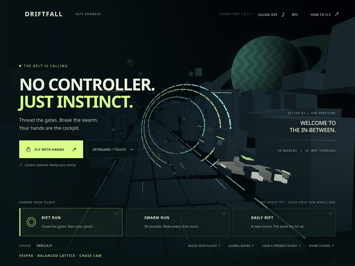 Landing-page snapshot of driftfall.world