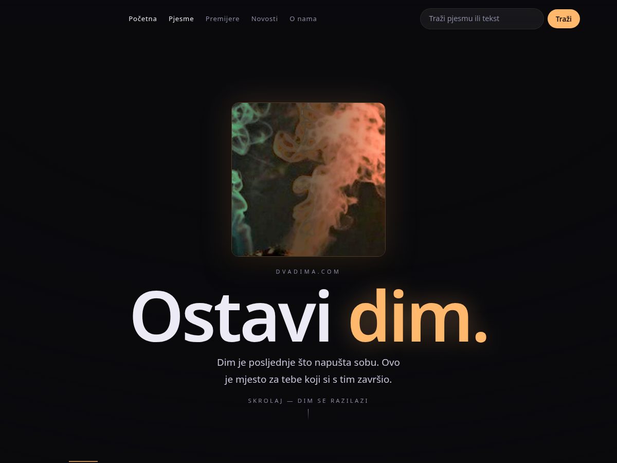 Landing-page snapshot of dvadima.com