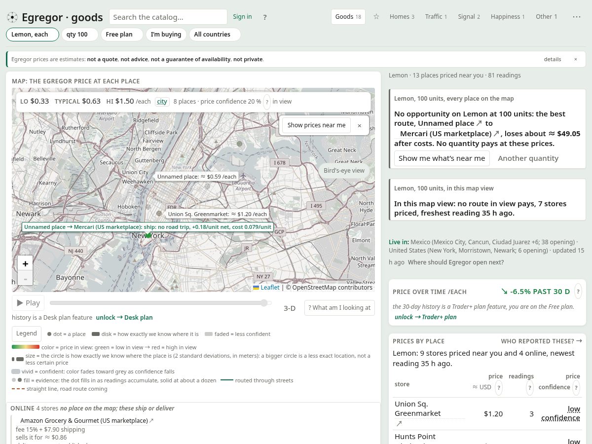 Landing-page snapshot of egregormap.com