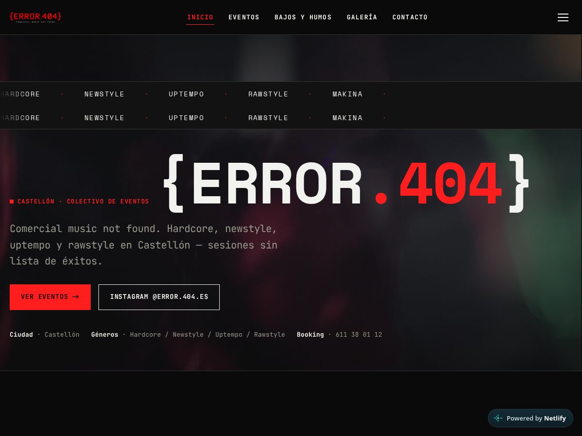 Landing-page snapshot of error404hard.com