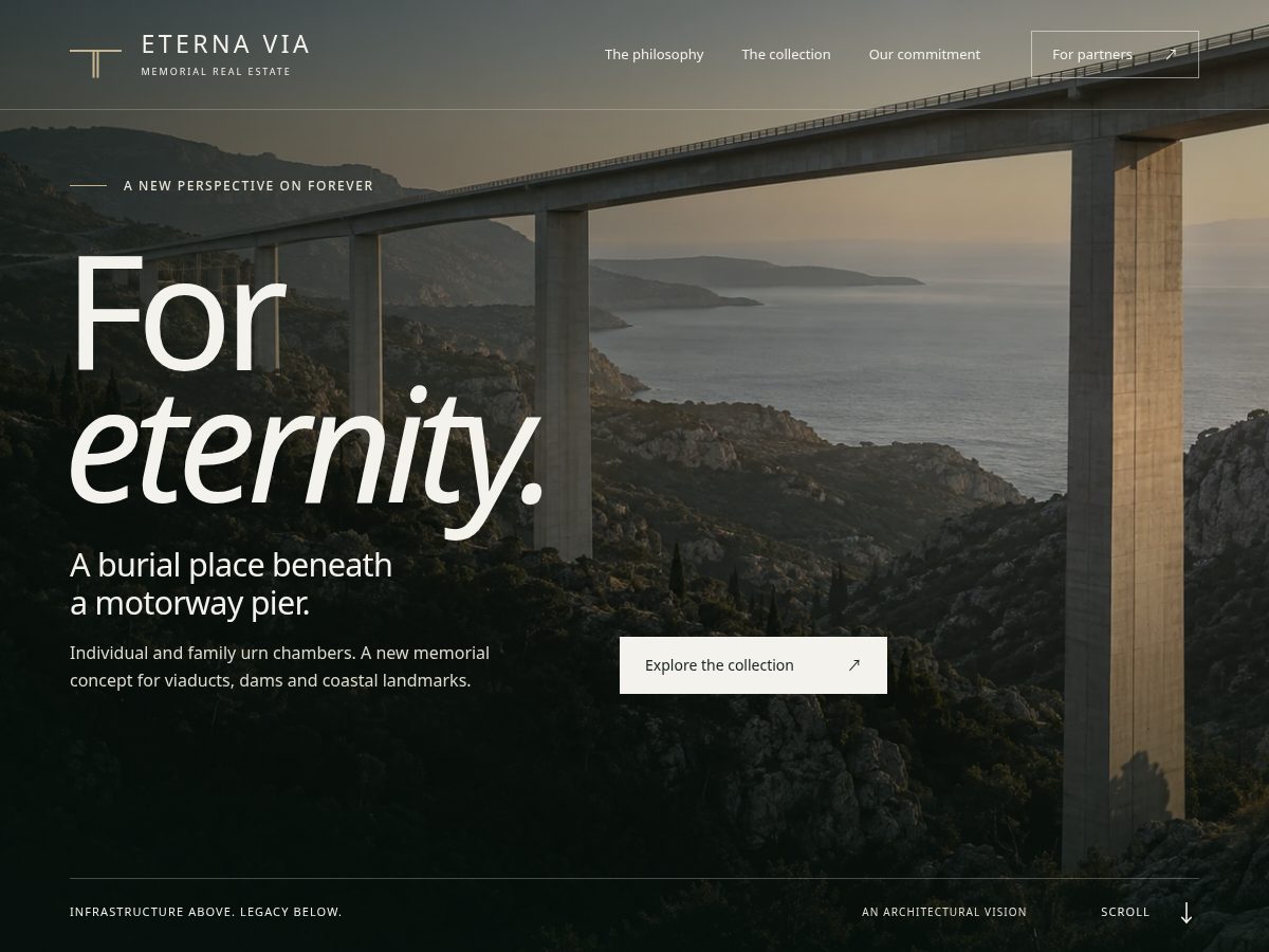 Landing-page snapshot of eternavia.com