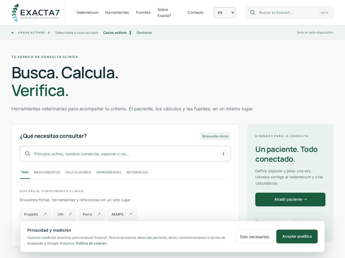 Landing-page snapshot of exacta7.com