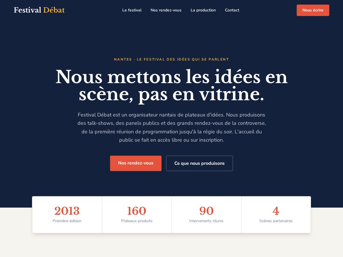 Landing-page snapshot of festivaldebat.pro