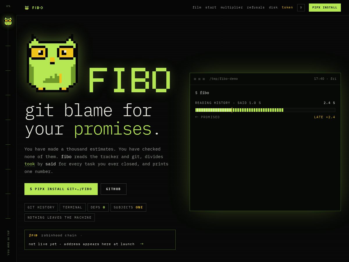 Landing-page snapshot of fibo.fund