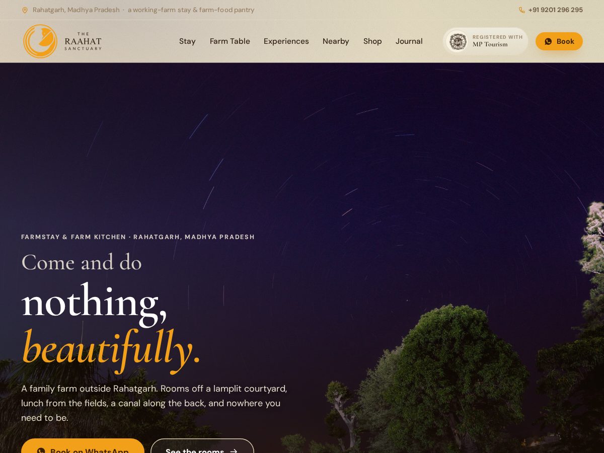Landing-page snapshot of findraahat.com