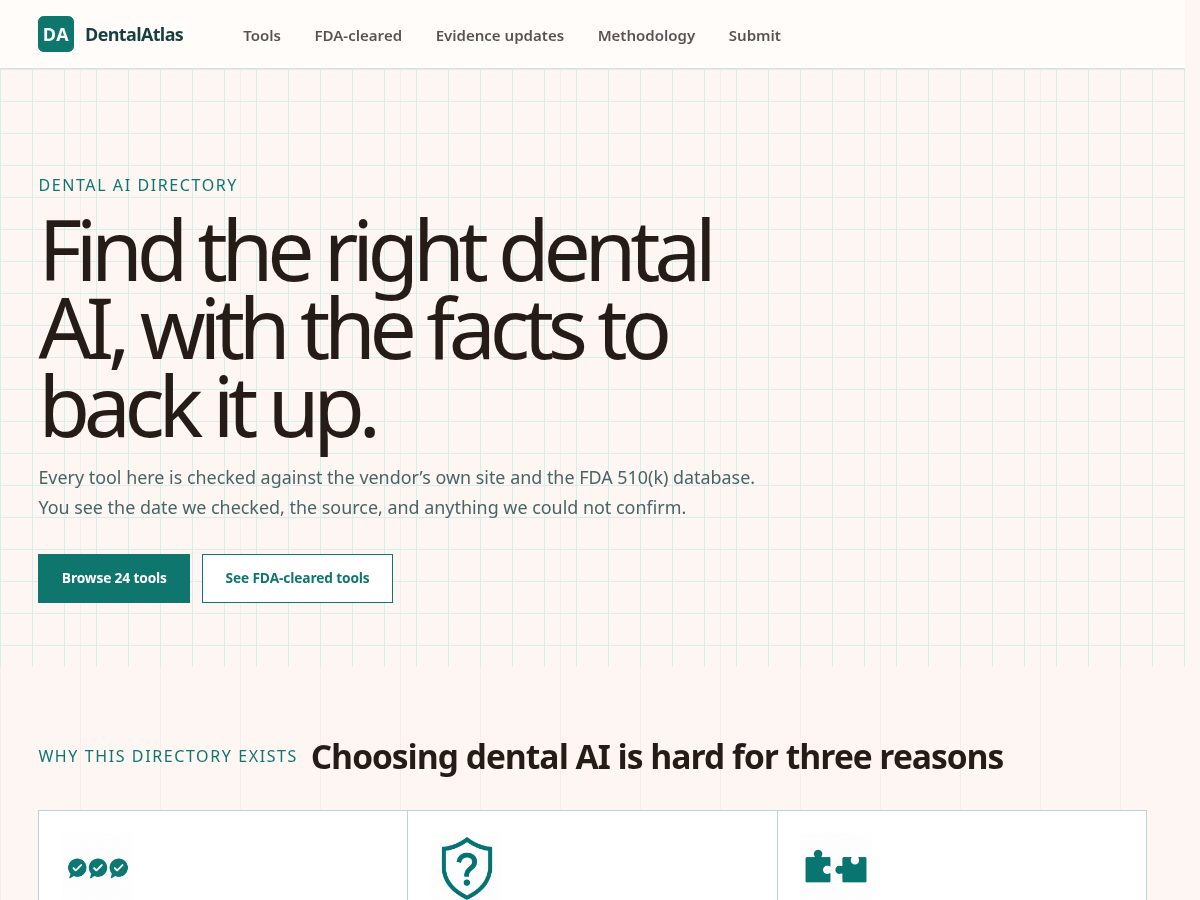 Landing-page snapshot of getdentalatlas.com