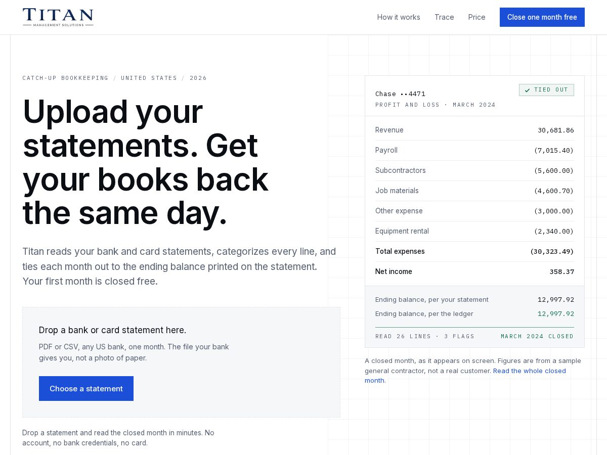 Landing-page snapshot of gettitanbooks.com