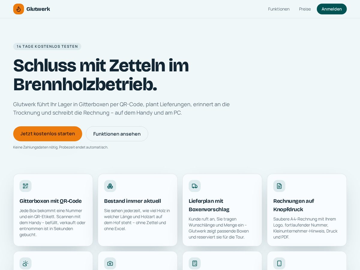 Landing-page snapshot of glutwerk.online