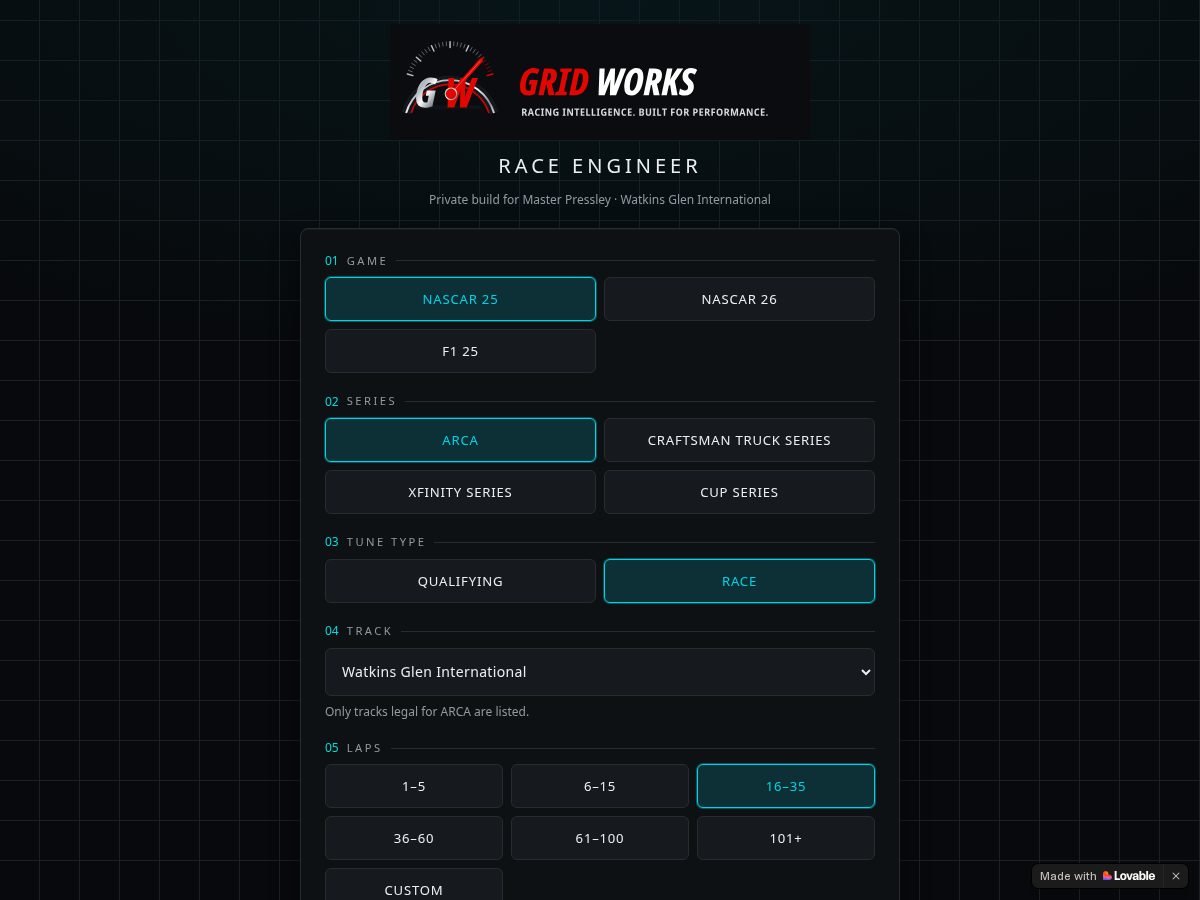 Landing-page snapshot of gridworksengine.com