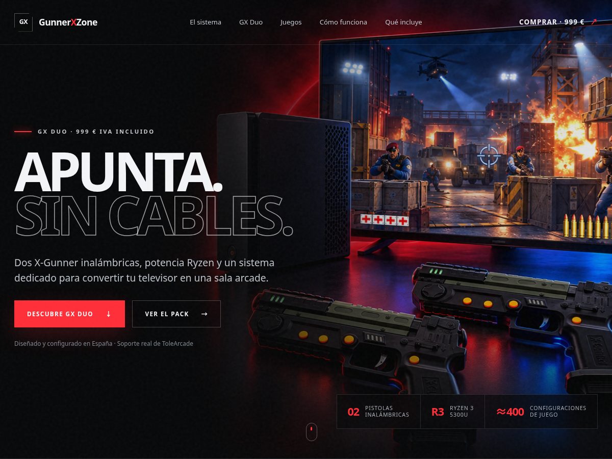 Landing-page snapshot of gunnerxzone.com