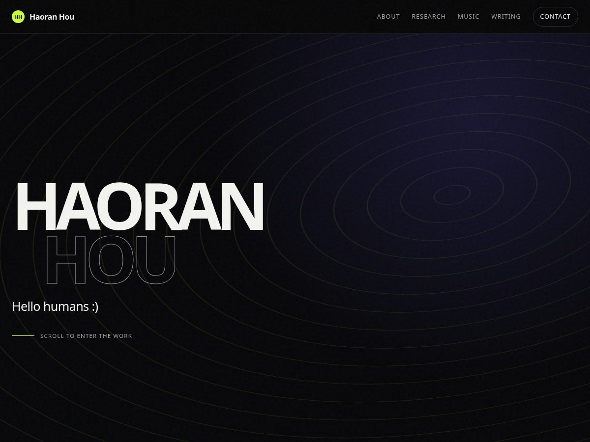 Landing-page snapshot of haoranhou.com
