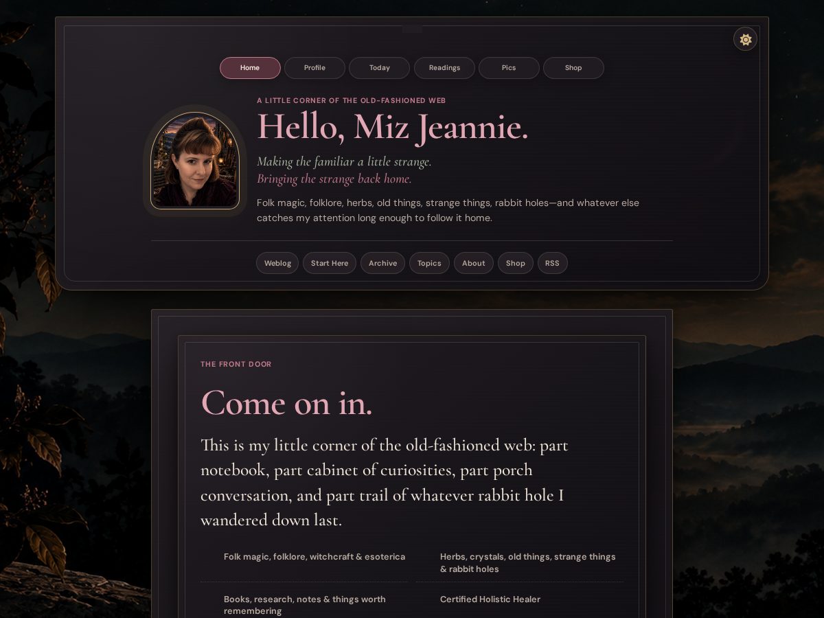 Landing-page snapshot of hellomizjeannie.com
