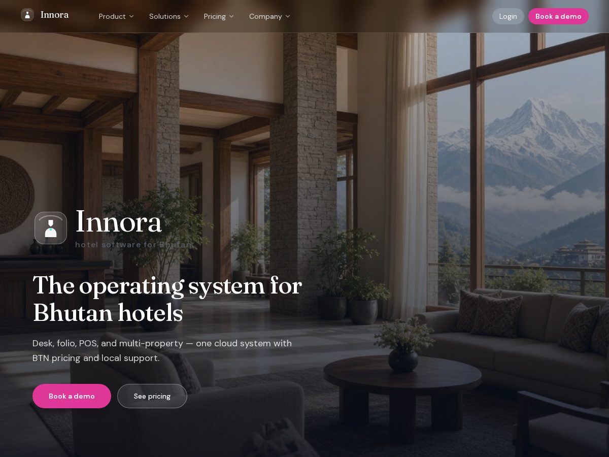 Landing-page snapshot of innorahotel.com