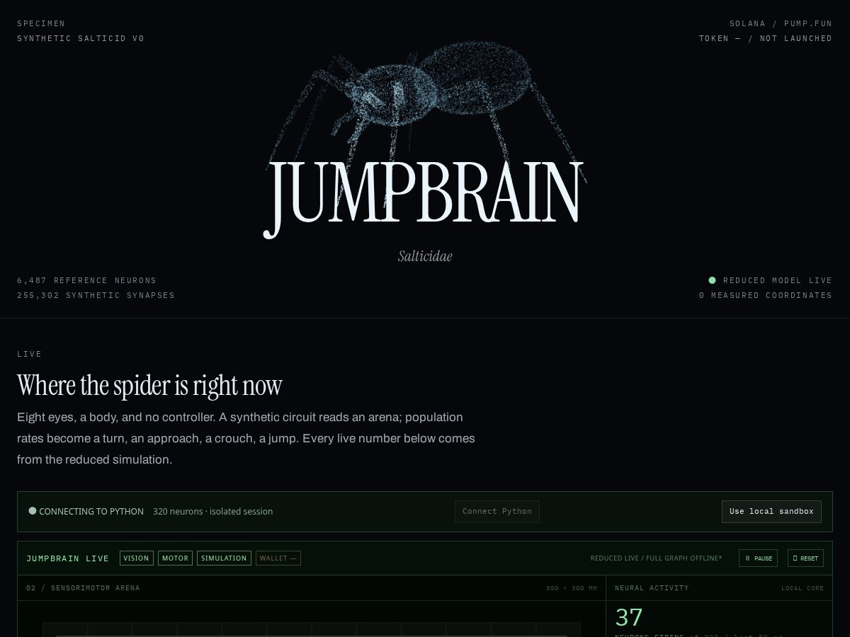 Landing-page snapshot of jumpspiderdev.online