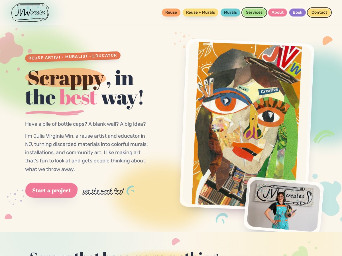 Landing-page snapshot of jvwcreates.com