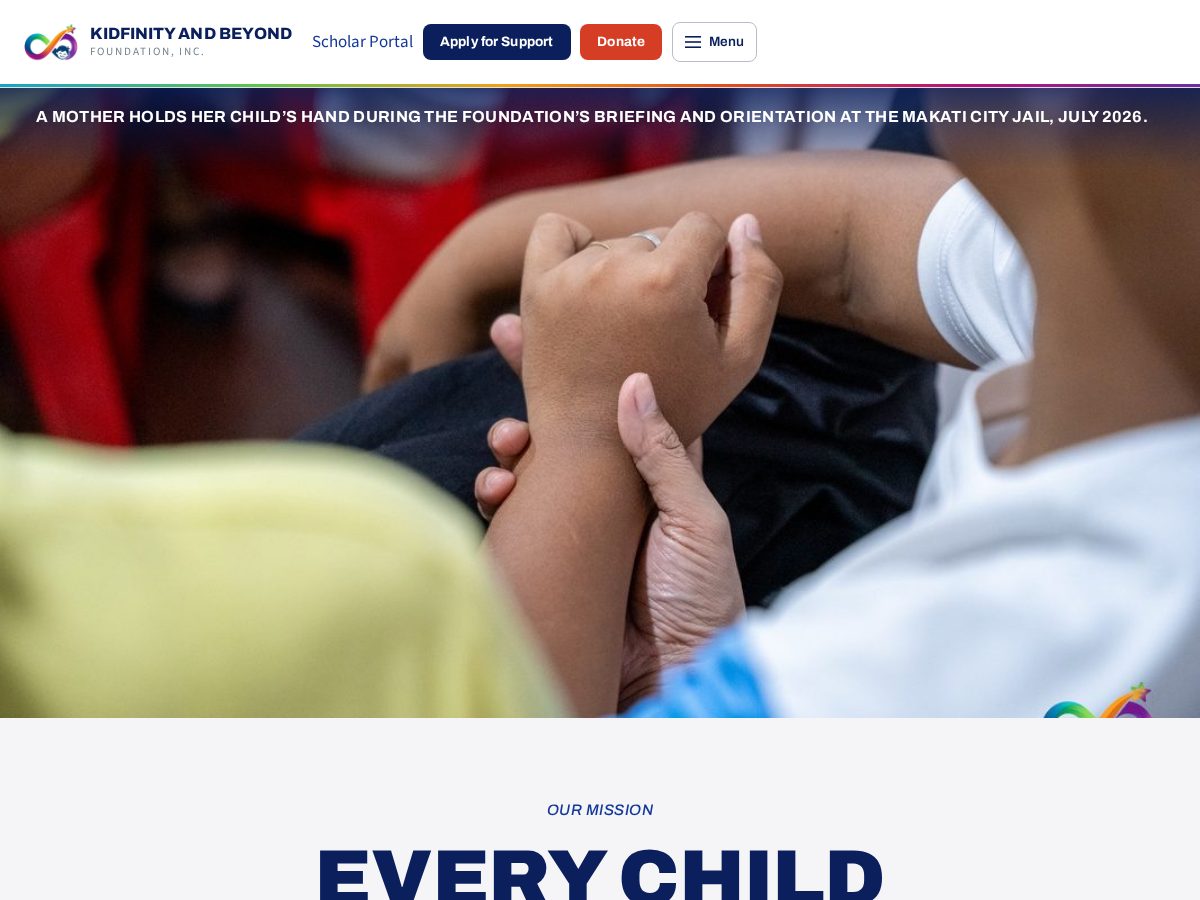 Landing-page snapshot of kidfinity.fund