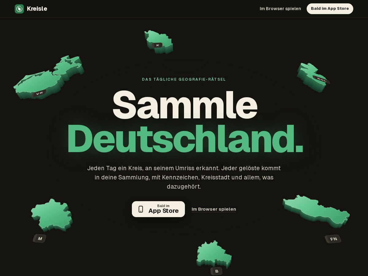 Landing-page snapshot of kreisle.app