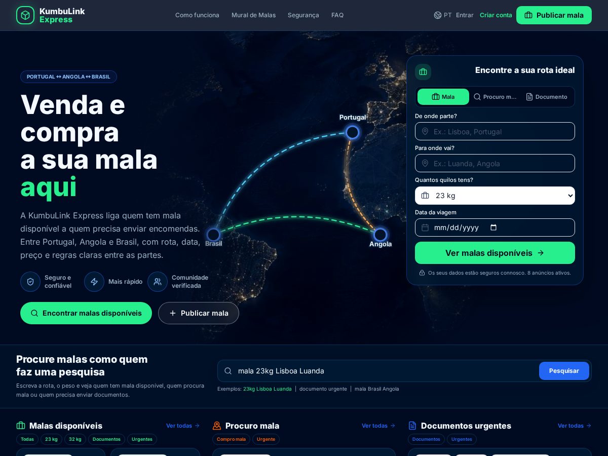 Landing-page snapshot of kumbulinkexpress.com