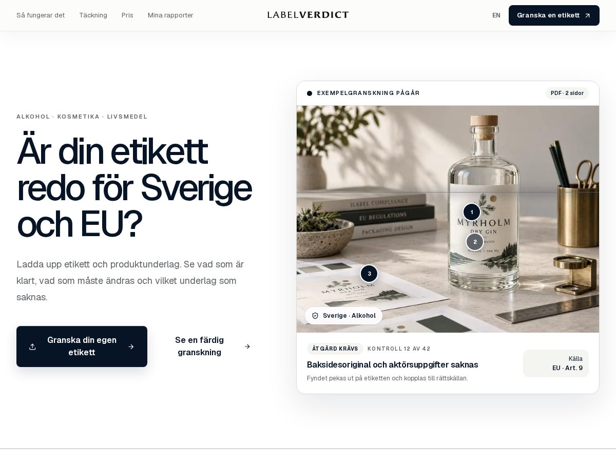 Landing-page snapshot of labelverdict.com