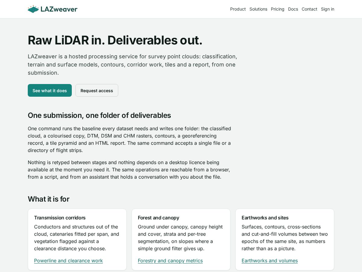Landing-page snapshot of lazweaver.com