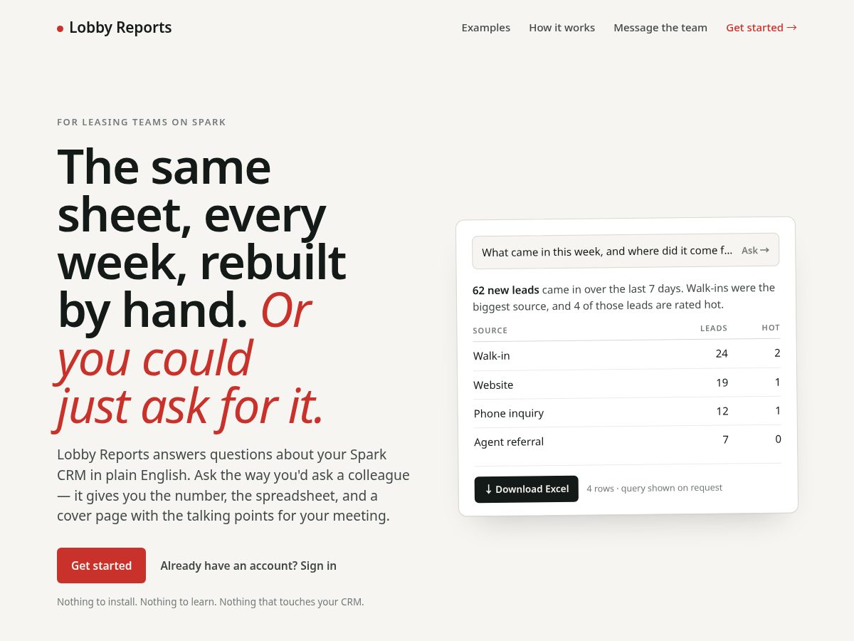 Landing-page snapshot of lobbyreports.com