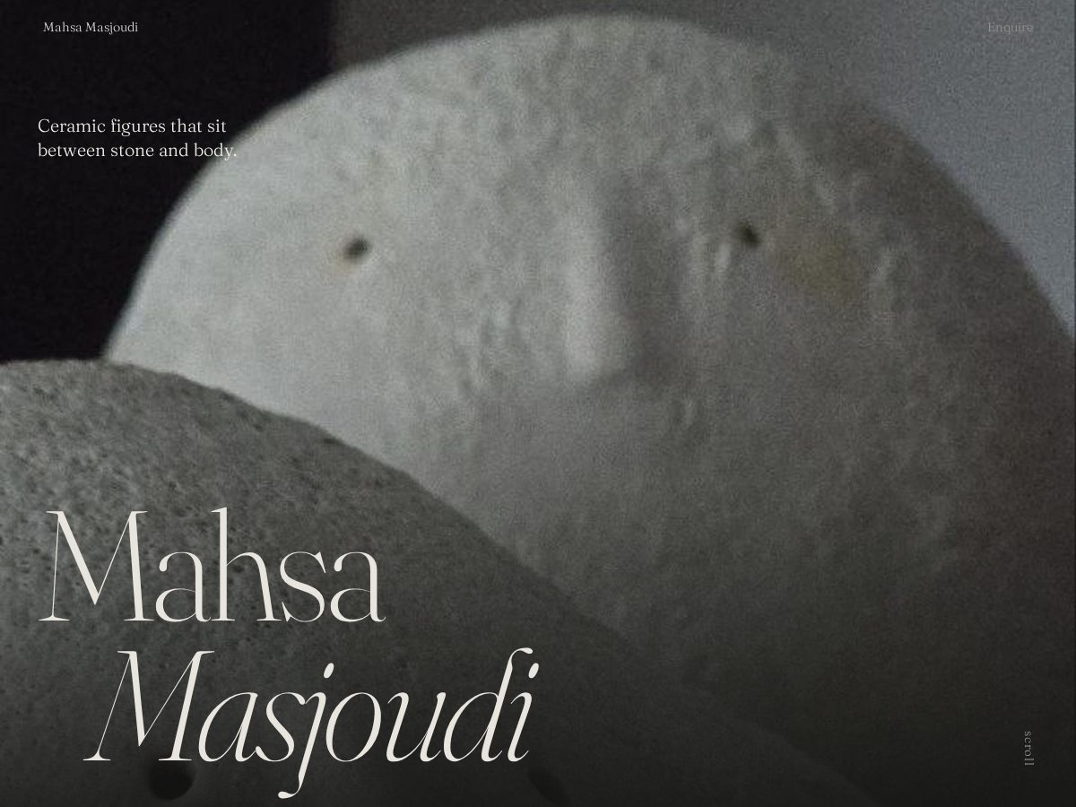 Landing-page snapshot of mahsamasjoudi.com