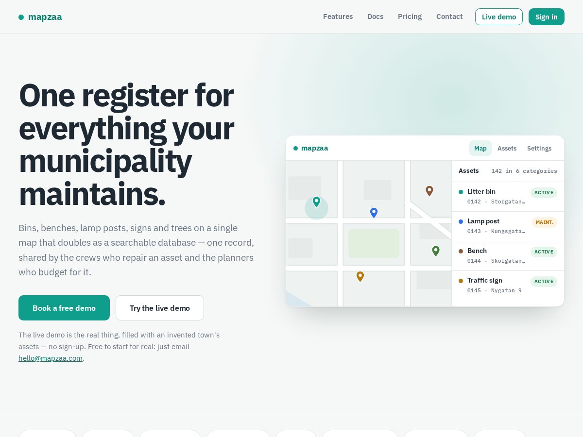 Landing-page snapshot of mapzaa.com