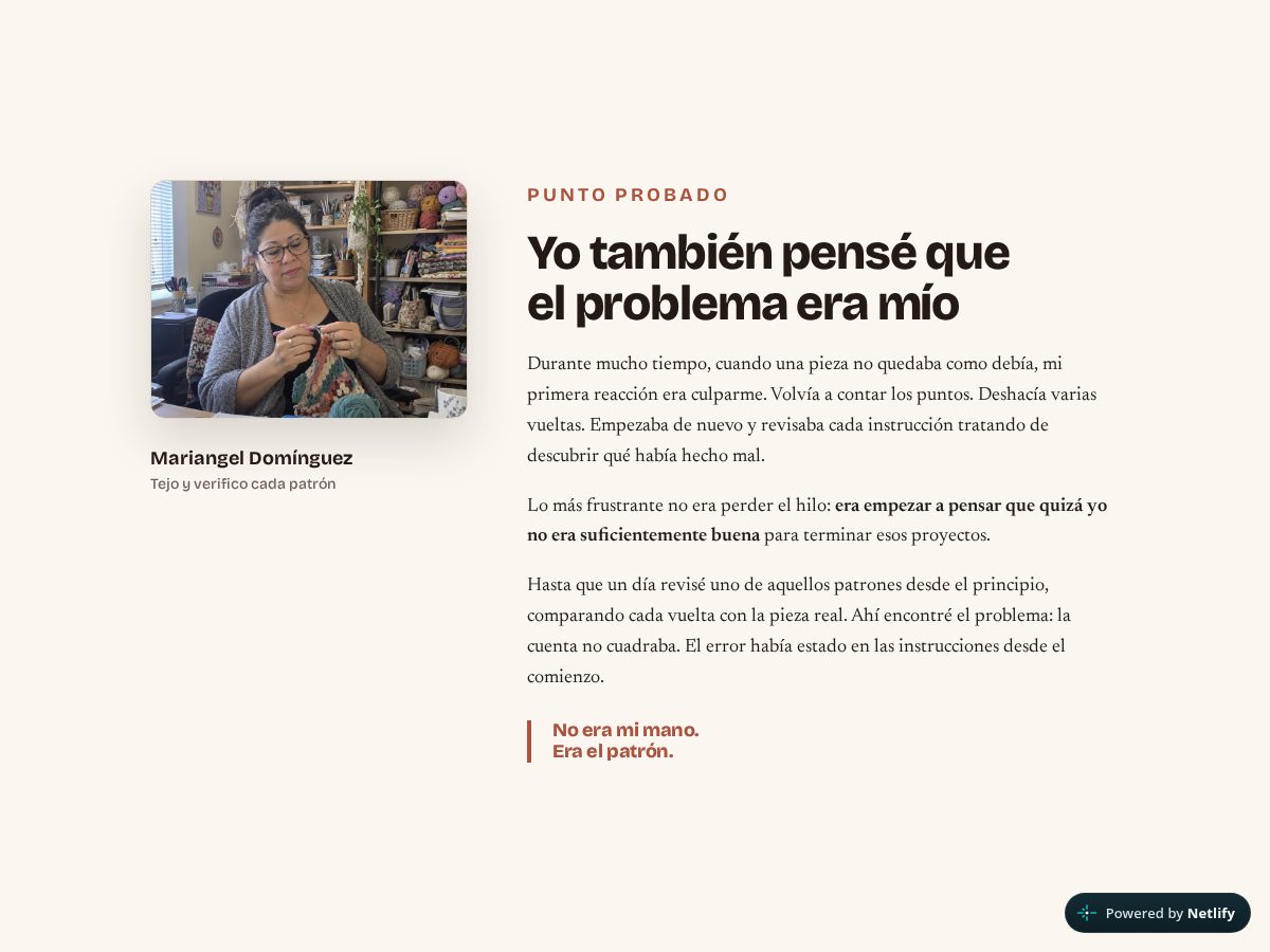 Landing-page snapshot of mariangelcrochet.online