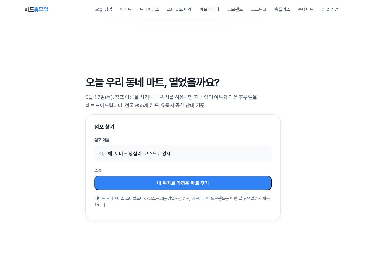 Landing-page snapshot of martoday.com