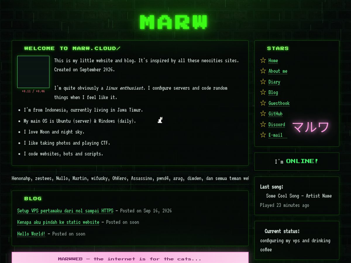 Landing-page snapshot of marw.cloud
