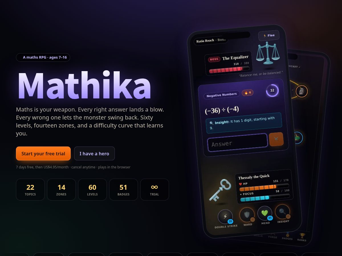 Landing-page snapshot of mathikah.com