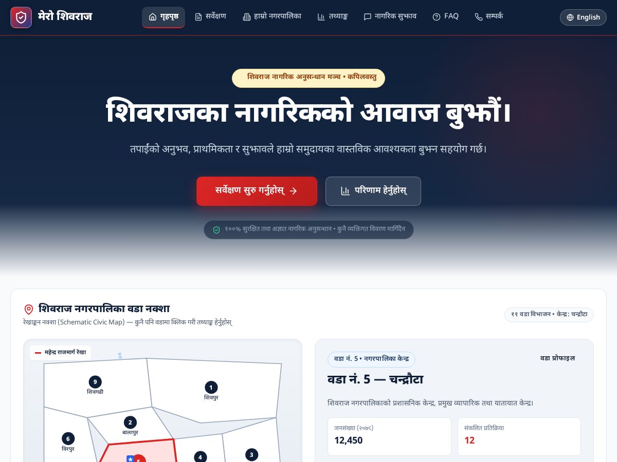 Landing-page snapshot of meroshivraj.com