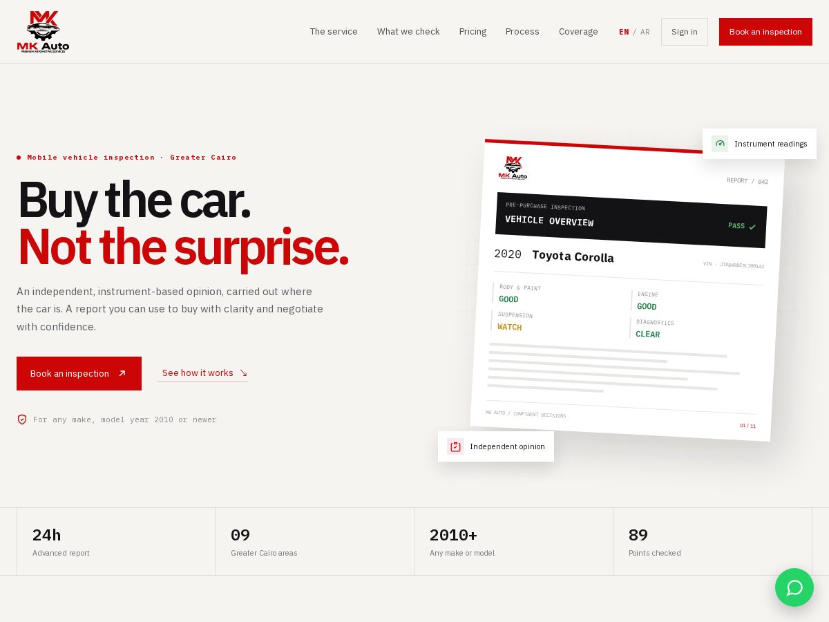 Landing-page snapshot of mkauto1.com