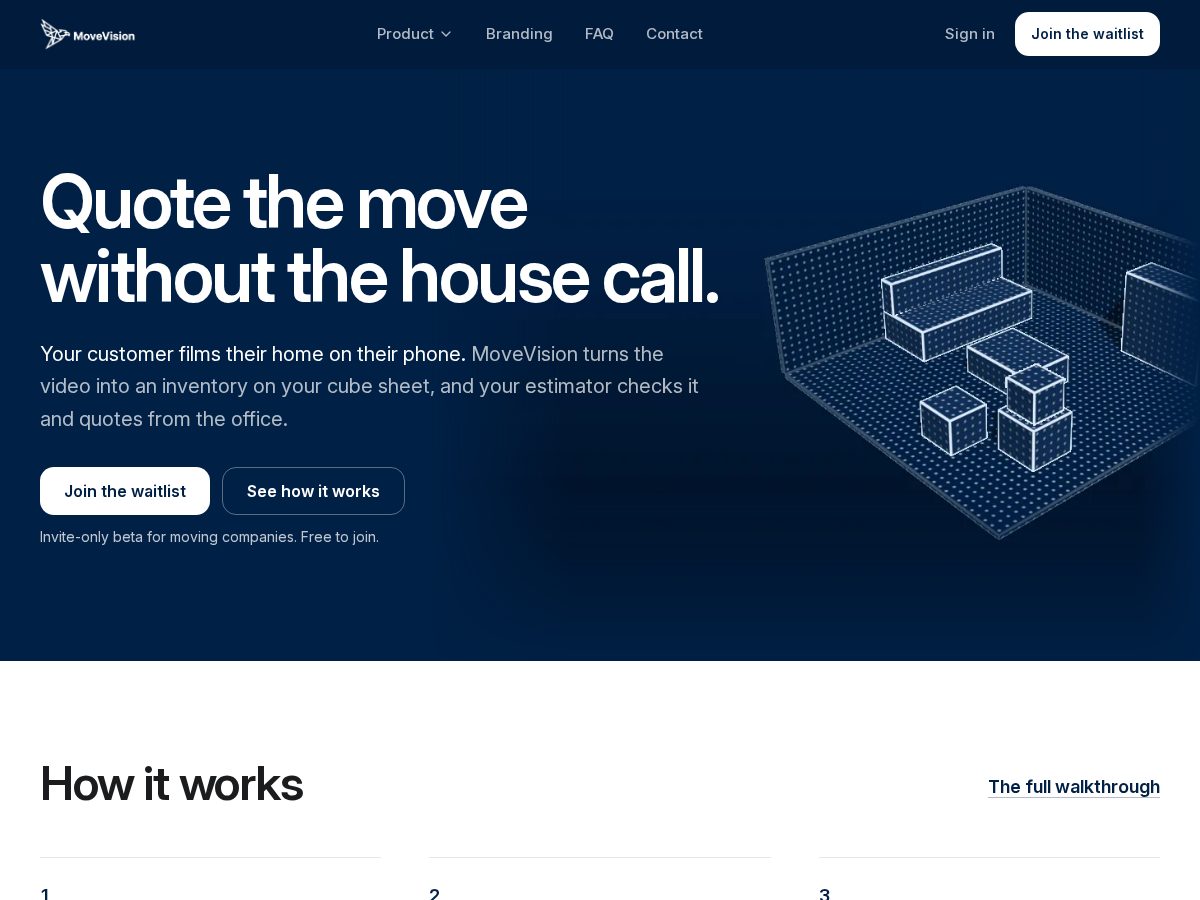 Landing-page snapshot of movevision.app