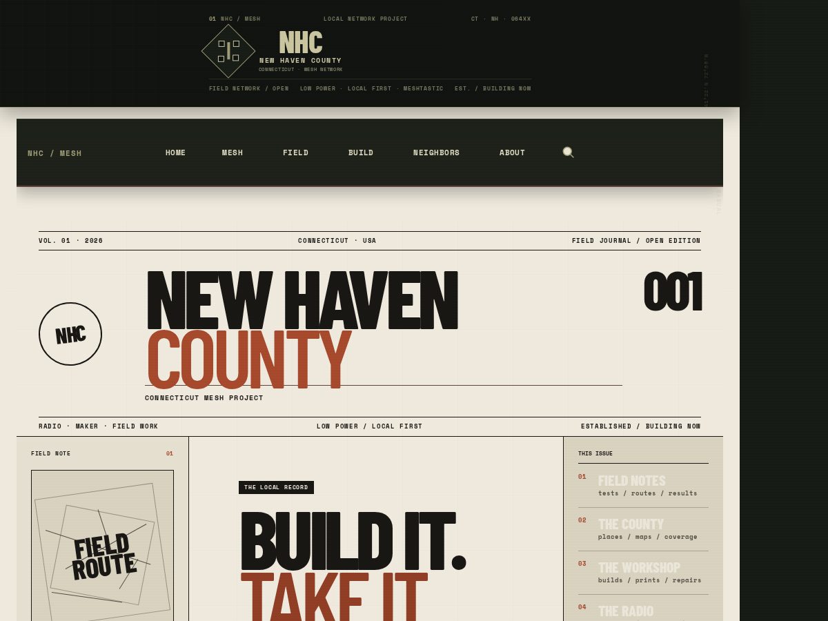 Landing-page snapshot of newhavencountyctmesh.org
