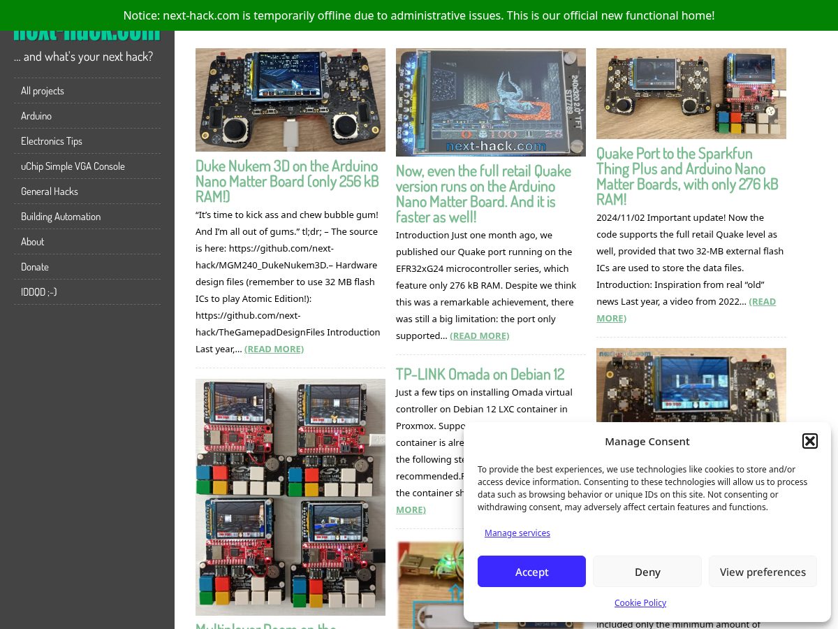 Landing-page snapshot of next-hack.net