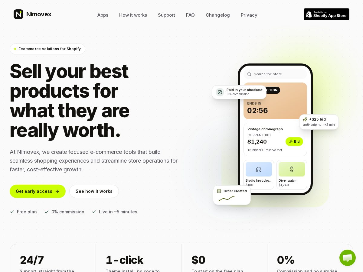 Landing-page snapshot of nimovex.info